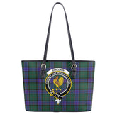 Sinclair Hunting Modern Tartan Crest Leather Tote Bag
